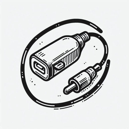 Electric plug icon in engraving style on white background vector illustration.