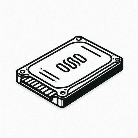 Isometric hard drive icon. Isolated on white background. Vector illustration.