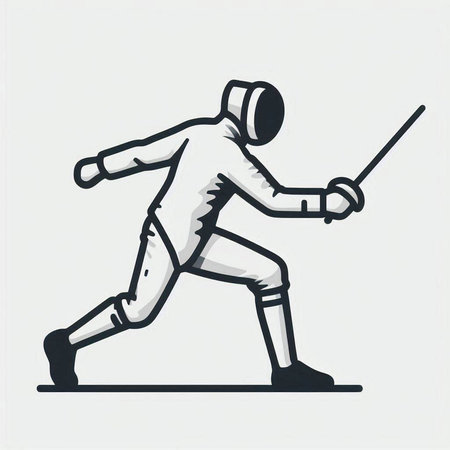 Fencing. Fencing player. Sport vector illustration. Graphic design element.