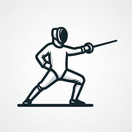Fencing sport logo. Fencing vector illustration. Fencing icon.