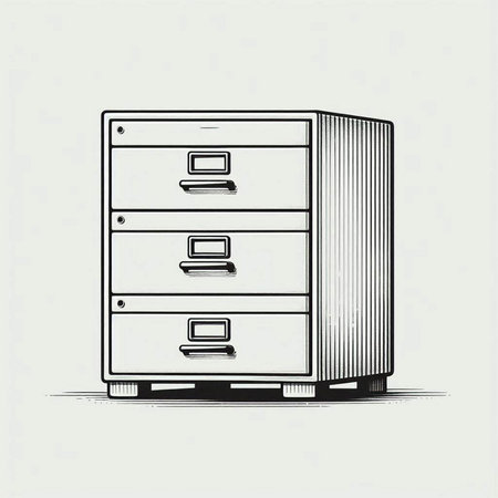 Office cabinet with drawers on a white background. Vector illustration.の写真素材