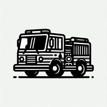 Fire truck vector illustration on white background. Fire truck icon. Fire truck.