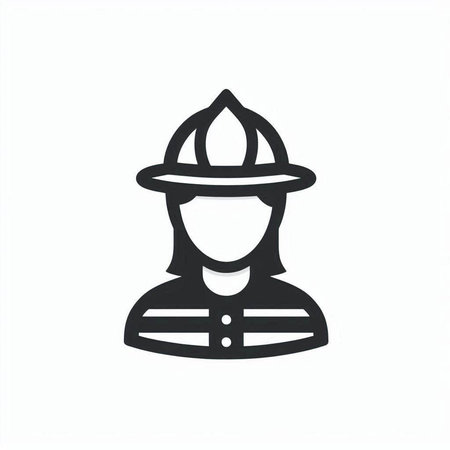 Fireman icon in black on a white background. Vector illustration.