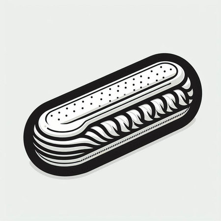 Hot dog icon on the white background. Vector illustration. Eps 10.