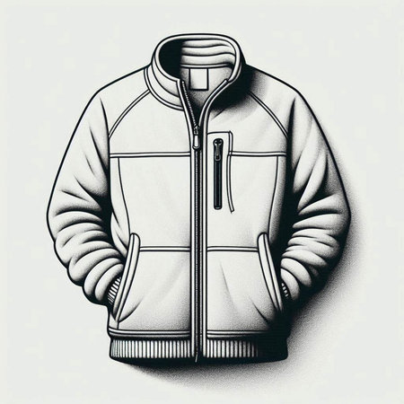 Men's winter jacket. Vector illustration of a hooded jacket.