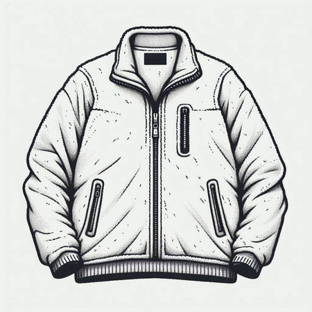 Men's winter jacket with hood. Vector illustration for your design.