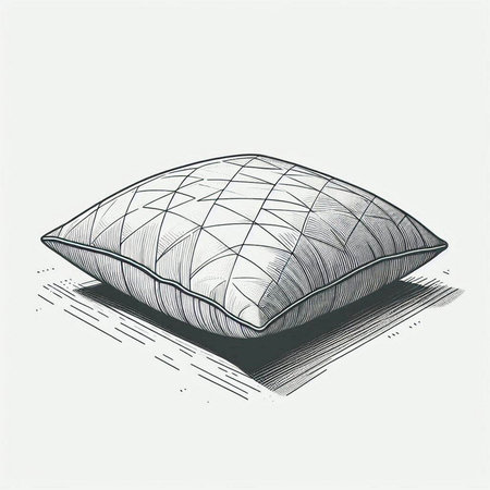 Vector illustration of a pillow on a white background. Hand drawn style.