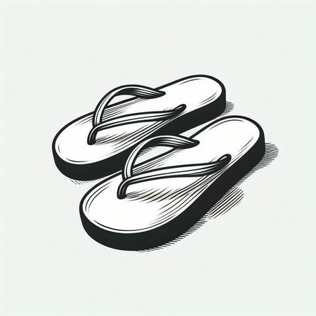 flip flops on a white background, vector illustration, eps 10