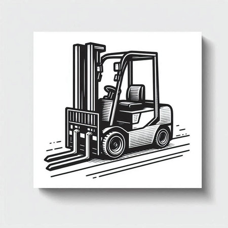 Forklift truck. Vector illustration of a forklift truck.