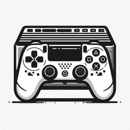 video game controller isolated on white background, vector illustration eps10