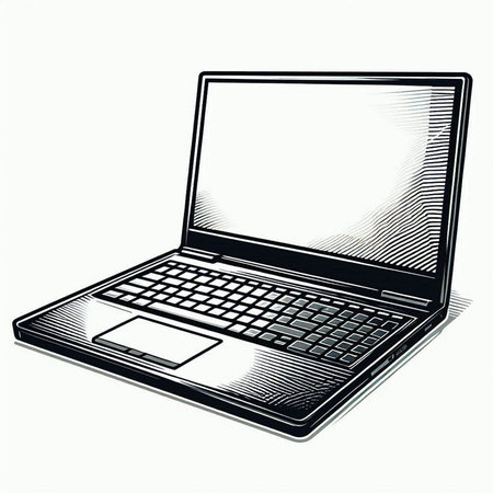 Laptop on a white background. Vector illustration. Eps 10.