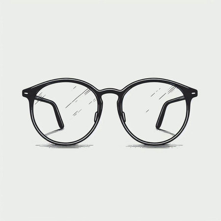 Sunglasses icon. Hand drawn illustration of glasses vector icon for web