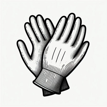 Gloves hand drawn in engraving style. Vector illustration.