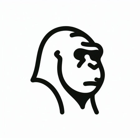 Hand drawn vector illustration of a black silhouette of a female head.