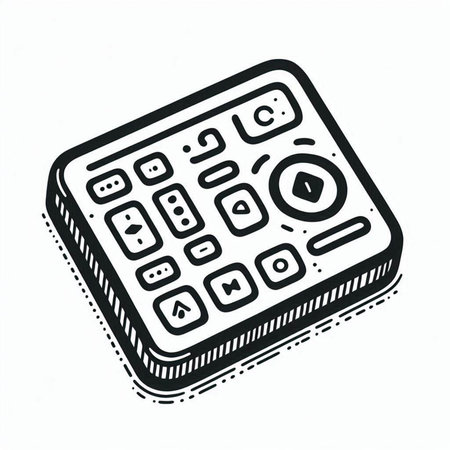 calculator on white background, doodle style, vector illustration