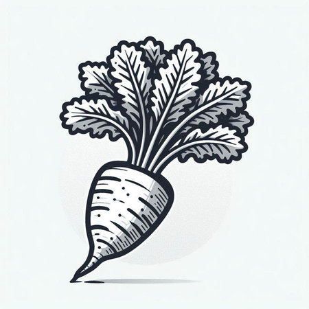 Carrot with leaves on a white background. Vector illustration. Eps 10.