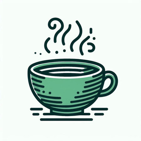 Cup of tea or coffee with steam. Hand drawn vector illustration.