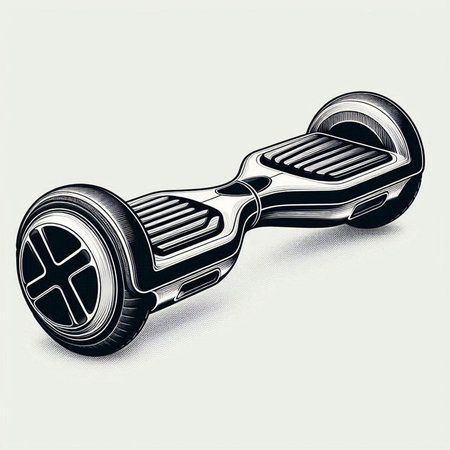 Self-balancing self-balancing electric scooter. Vector illustration.