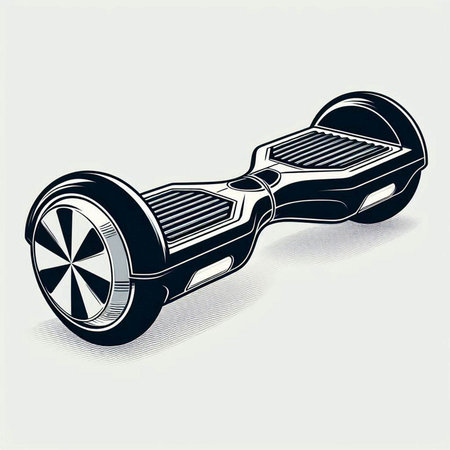 Self-balancing self-balancing electric scooter, vector illustration