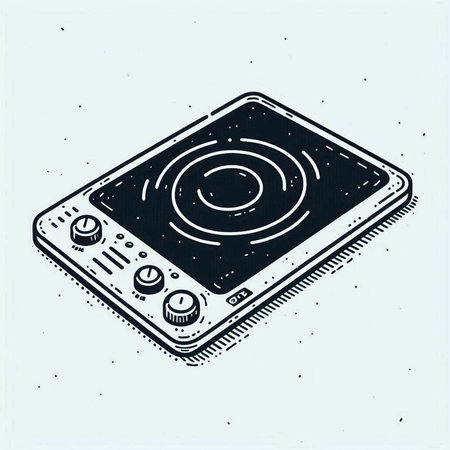 Vinyl turntable isometric 3d vector illustration. Vintage black and white music player.