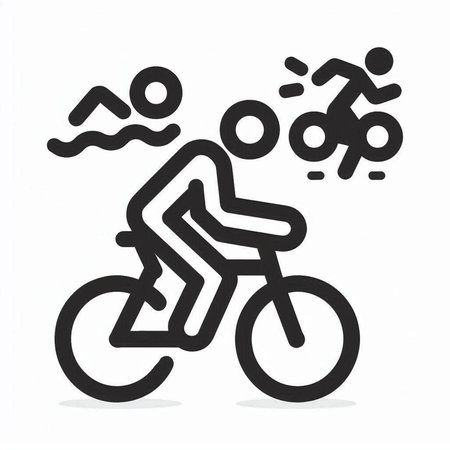Cyclist icon isolated on white background. Vector illustration. Eps 10.