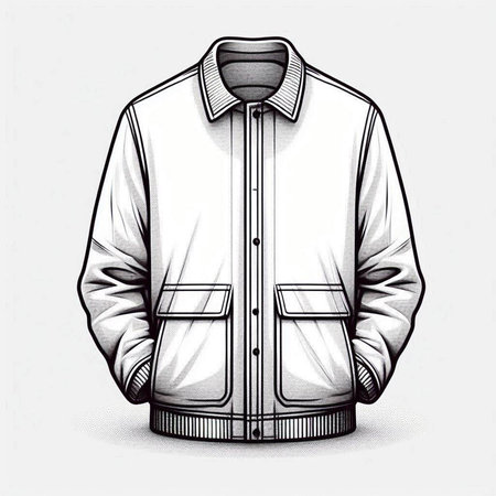 Stylized vector illustration of men's jacket on a white background
