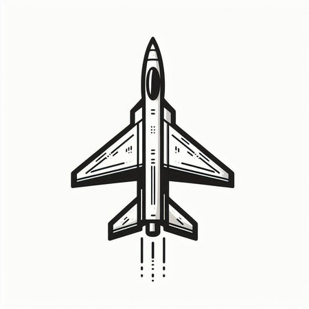 Fighter jet fighter. Isolated vector illustration on white background.