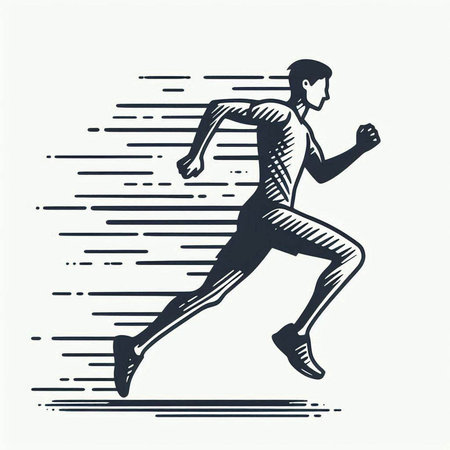 Running manthon runner. Vector illustration of a running man.の写真素材