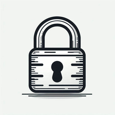 Padlock icon, vector illustration. Flat design style. Security concept.