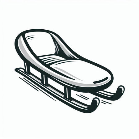 Sled icon. Isolated on white background. Vector illustration.