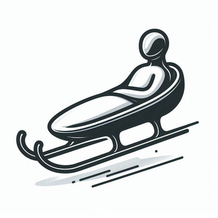 Sled icon on white background. Vector illustration. Eps 10.