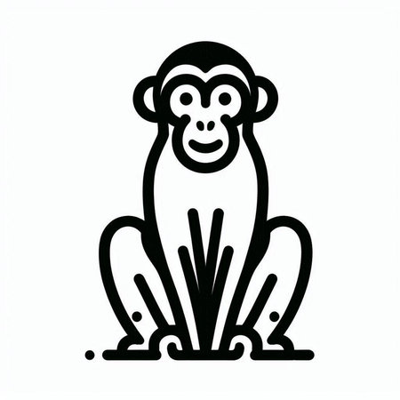 Monkey icon. Vector illustration of a monkey on a white background.
