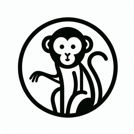 Monkey logo. Vector illustration. Monkeys on white background.