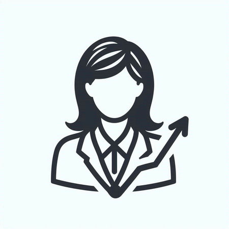 Business woman icon, vector illustration. Flat design style. EPS 10