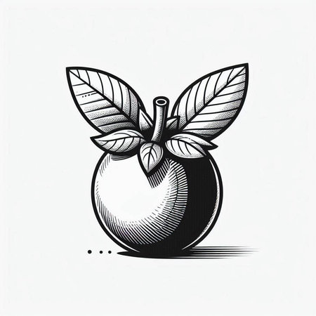 Retro engraving style illustration of a persimmon fruit.の写真素材