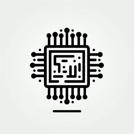 Circuit board vector icon. Technology concept. Thin line illustration.