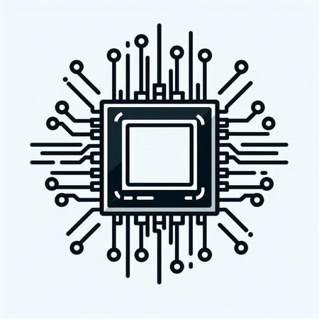 Circuit board vector icon. Technology illustration. Graphic concept for your design