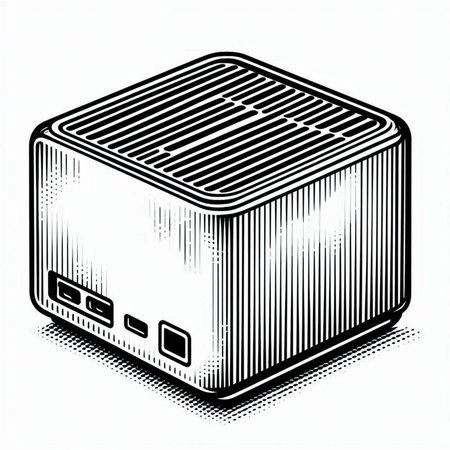 Illustration of a 3d printer isolated on a white background.