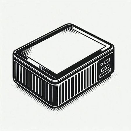 Drawing of a memory card on a white background. Vector illustration