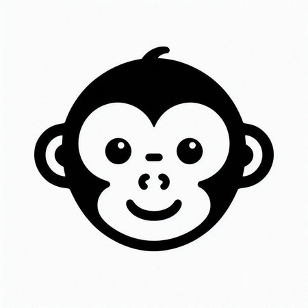 Monkey head isolated on white background. Vector illustration for your design
