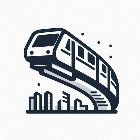 Train icon. Public transport symbol. Vector illustration isolated on white background.