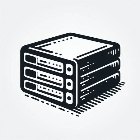 Data center isometric vector icon. Server, hosting, mainframe, web Hosting symbol
