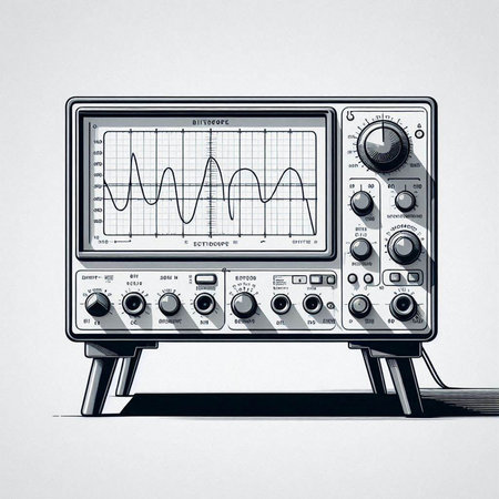 Digital illustration of an electrocardiogram in black and white.の写真素材