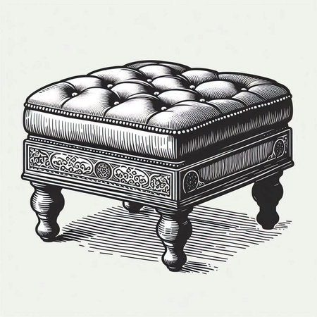 Luxury armchair in engraving style. Vector illustration.