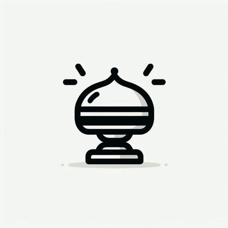 Magic ball icon, vector illustration. Flat design style. Black and white.