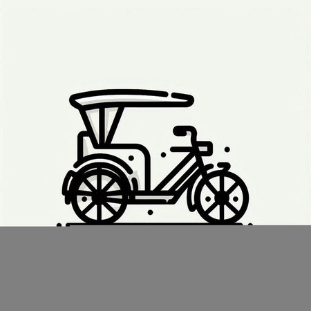 Rickshaw icon in flat style. Vector illustration for your design