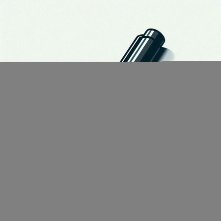 Close up of a black thermos isolated on a white background.