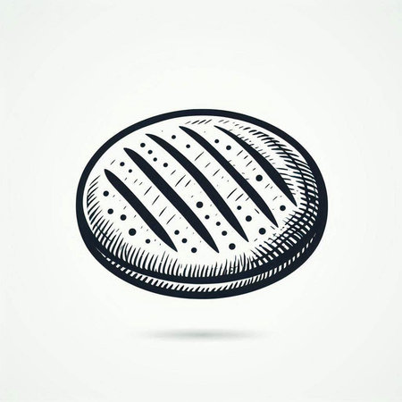 Bread icon, vector illustration. Hand drawn sketch of bread.の写真素材
