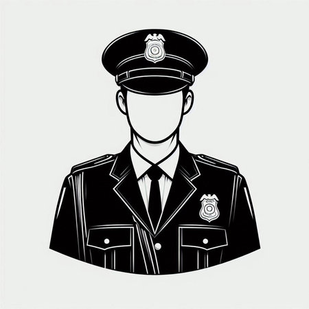policeman in uniform on a white background, vector illustration.