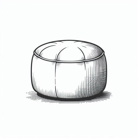 Illustration of a round cheese on a white background. Vector illustration